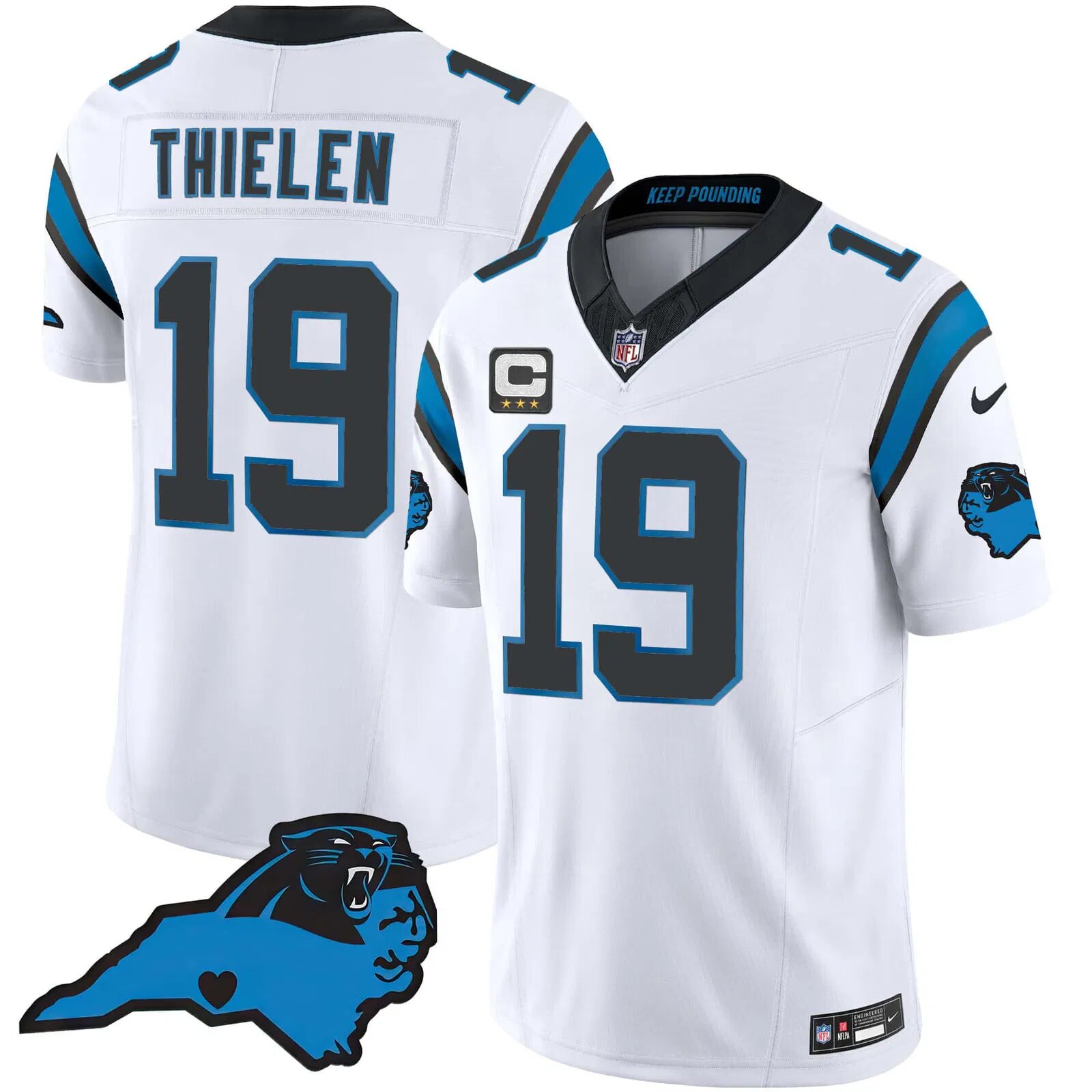 Men Carolina Panthers #19 Thielen White 2024 Nike Vapor Limited NFL Jersey